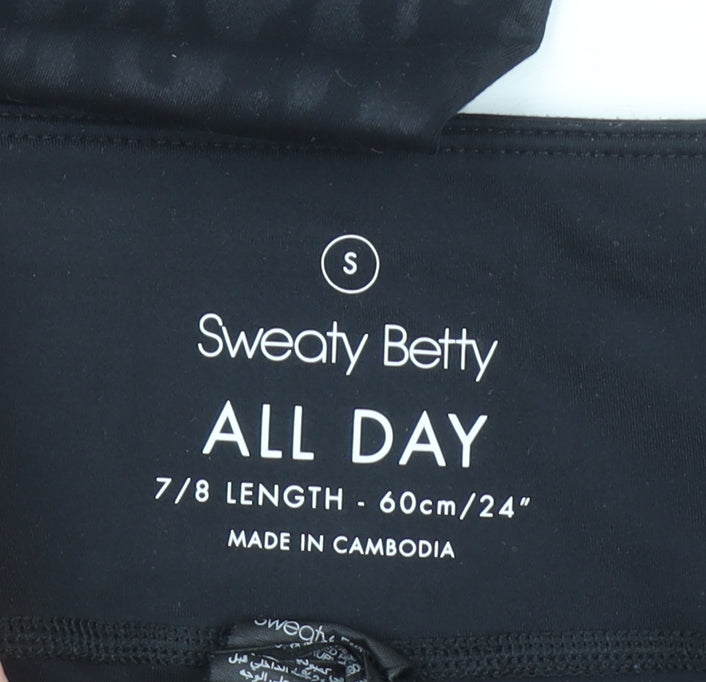 Sweaty Betty Women Black Small Ankle Leggings Animal Print Activewear