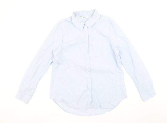 Lily Of The Row Women’s Blue Cotton Long Sleeve Button-Up Shirt Size 14