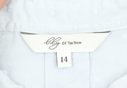 Lily Of The Row Women’s Blue Cotton Long Sleeve Button-Up Shirt Size 14