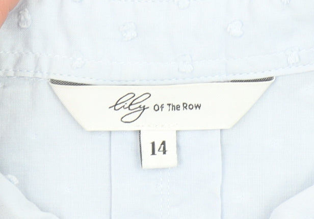 Lily Of The Row Women’s Blue Cotton Long Sleeve Button-Up Shirt Size 14