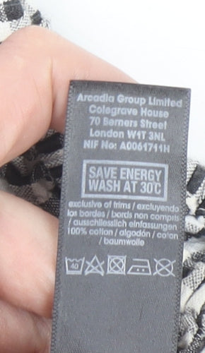 Evans Womens Black Check Embroidered Off Shoulder Cotton Blouse Size 26