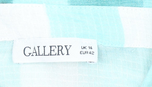 Gallery Women’s Blue Check Long Sleeve Button-Up Shirt Size 14