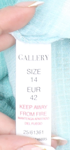 Gallery Women’s Blue Check Long Sleeve Button-Up Shirt Size 14