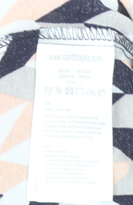 Saint Tropez Women's Multicoloured Geometric Tunic Blouse S