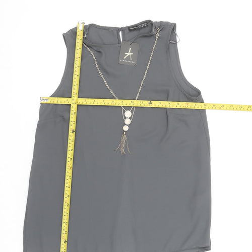 Atmosphere Women's Grey Chiffon Sleeveless Blouse Size 12