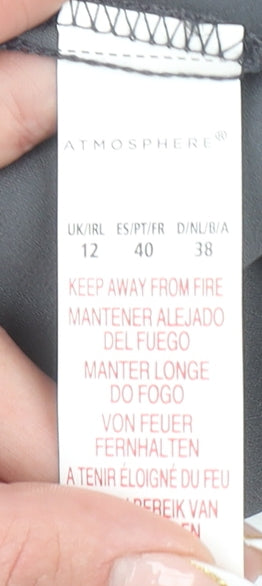 Atmosphere Women's Grey Chiffon Sleeveless Blouse Size 12