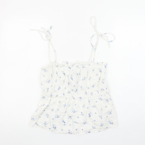 New Look Women's White Floral Camisole Tank Top Size 10