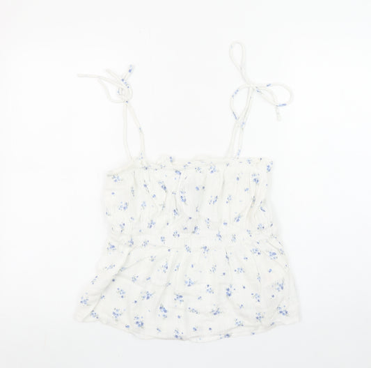 New Look Women's White Floral Camisole Tank Top Size 10