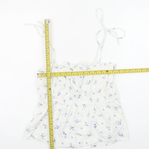 New Look Women's White Floral Camisole Tank Top Size 10