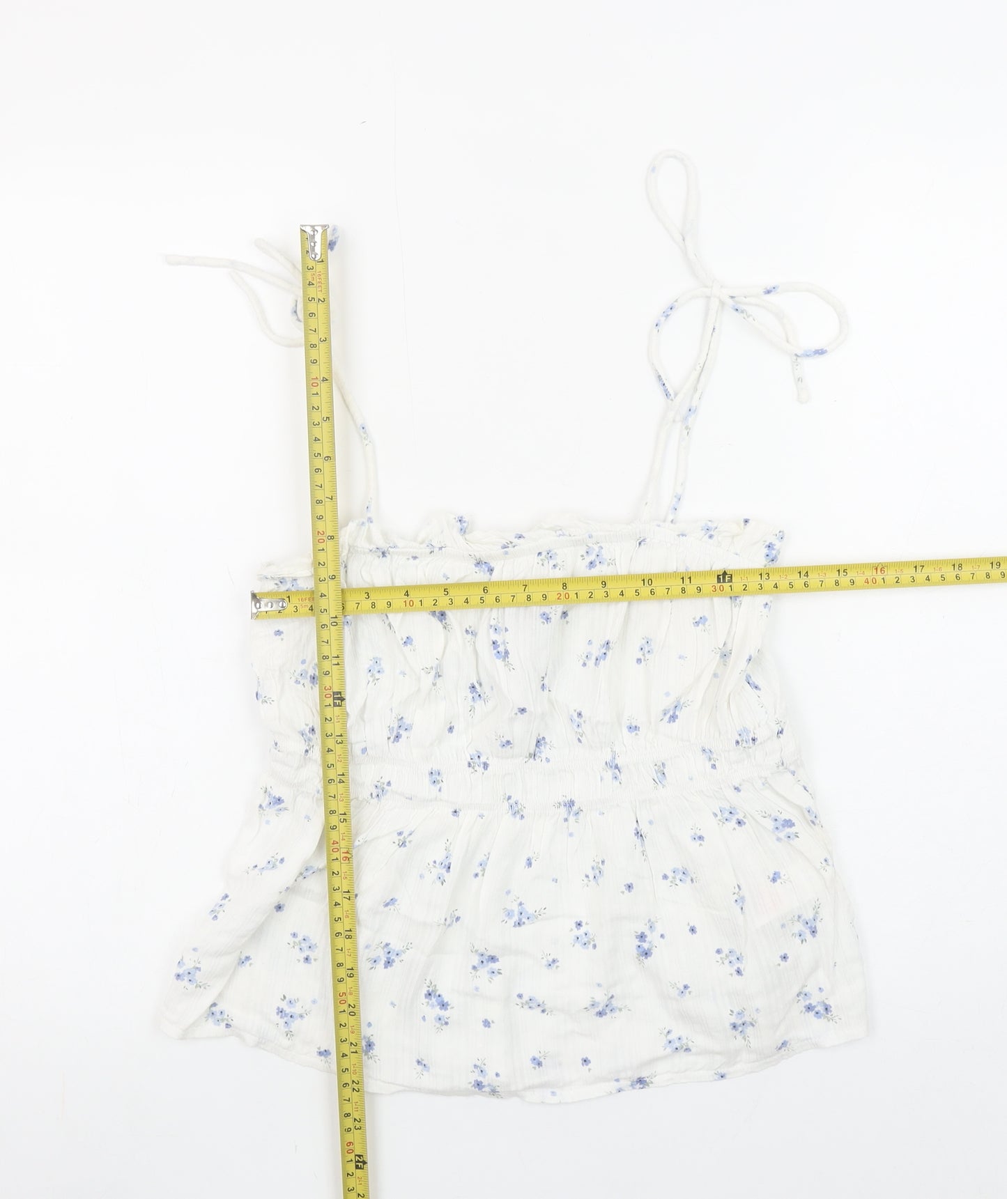 New Look Women's White Floral Camisole Tank Top Size 10