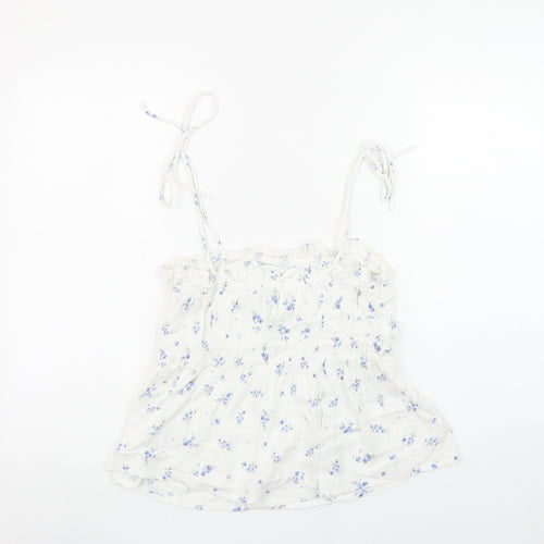 New Look Women's White Floral Camisole Tank Top Size 10