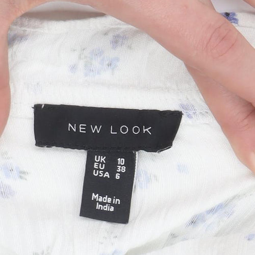 New Look Women's White Floral Camisole Tank Top Size 10