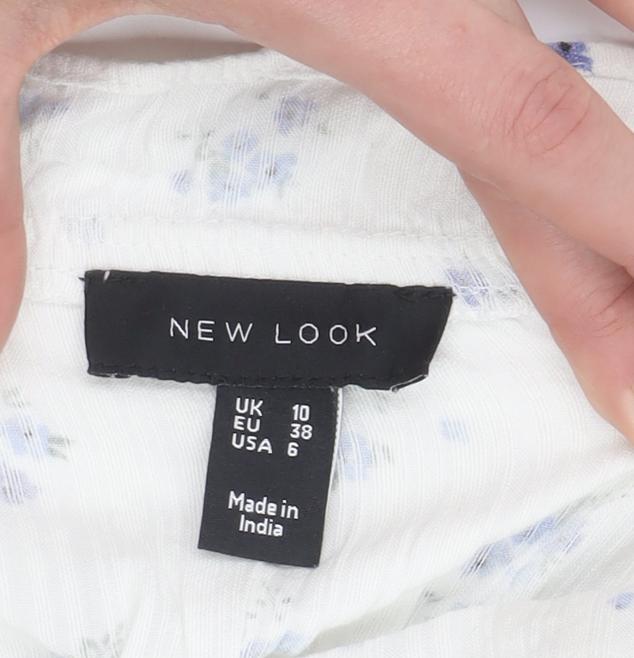 New Look Women's White Floral Camisole Tank Top Size 10