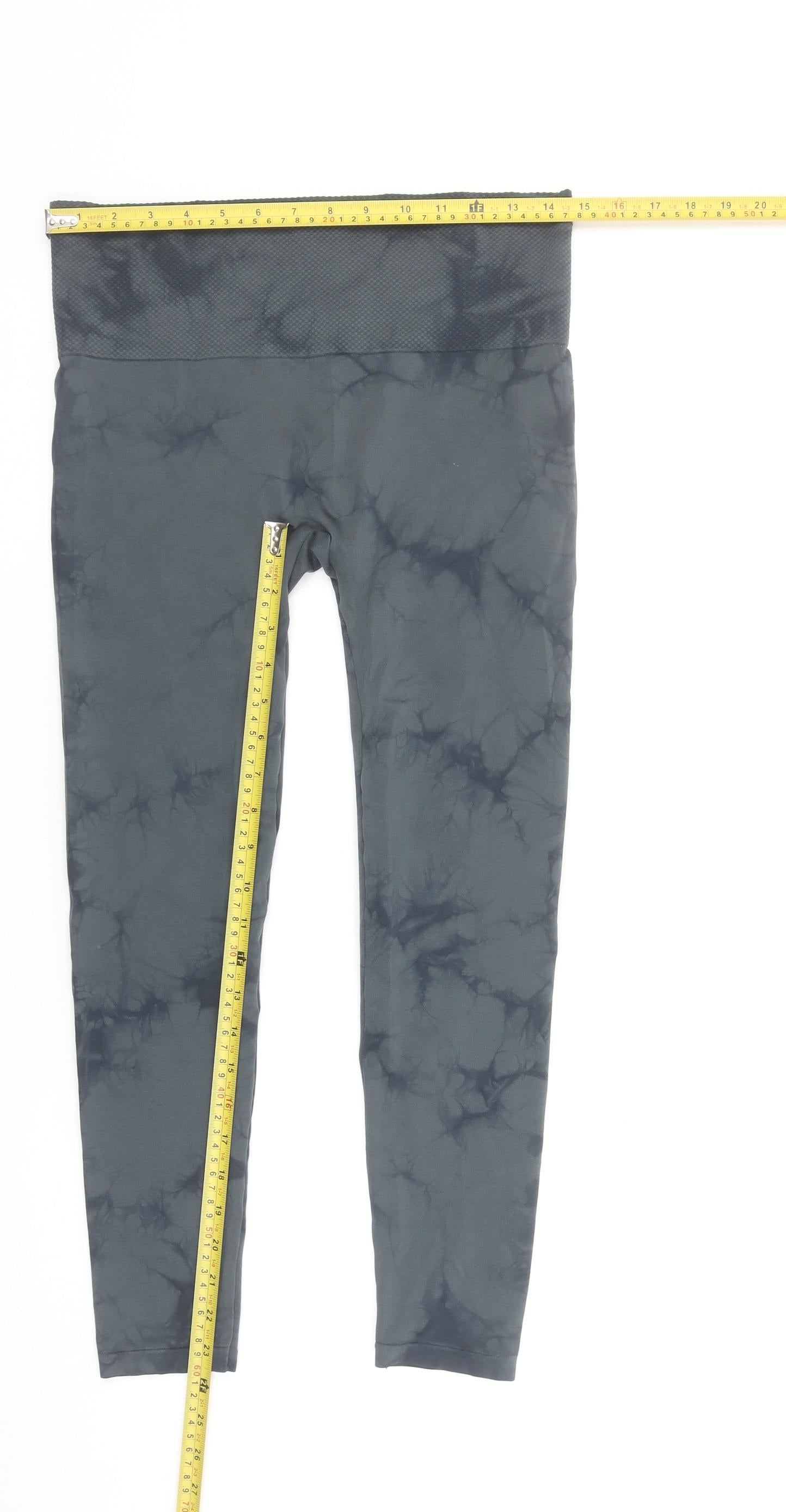 St. Bernard for Dunnes Stores Womens Grey Tie Dye Leggings Size 14 M Stretch Activewear