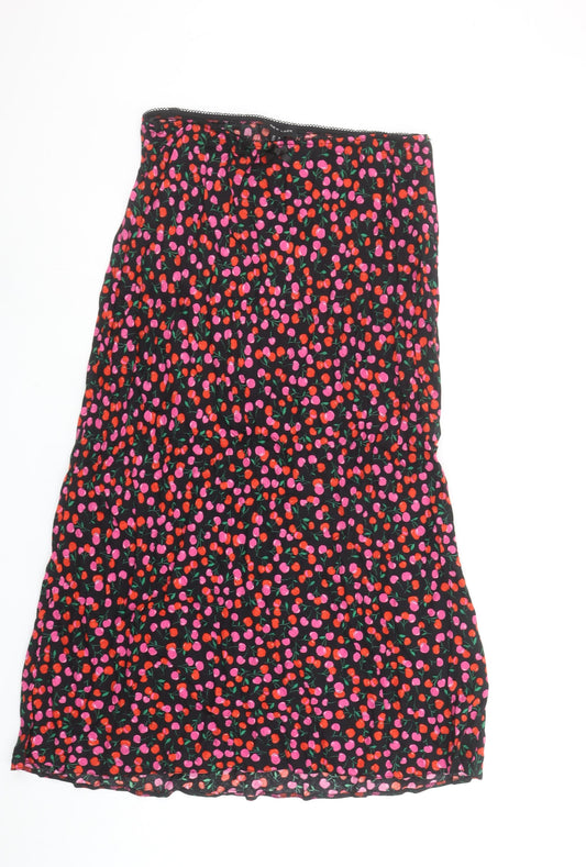 New Look Women's Multicoloured Floral A-Line Viscose Skirt Size 16