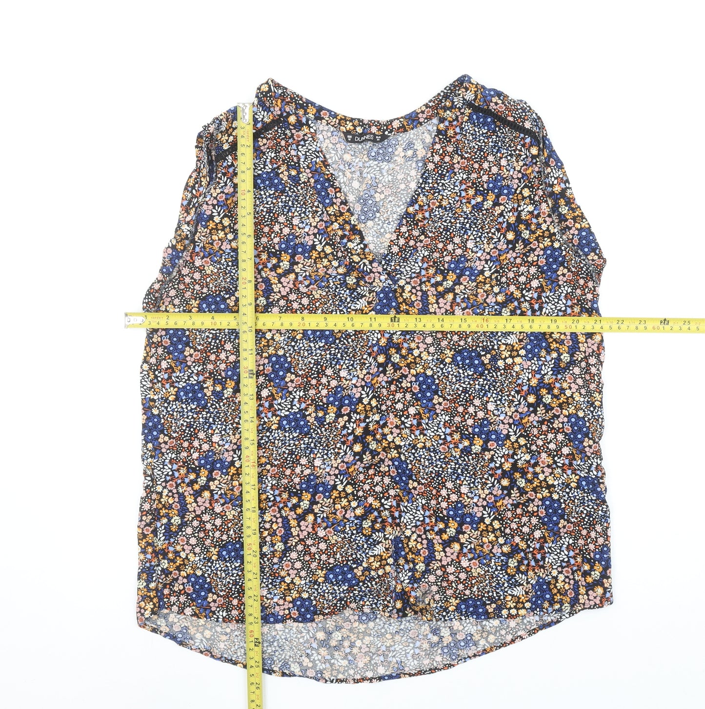 Dunnes Women’s Multicoloured Floral Sleeveless Viscose Blouse Size 16