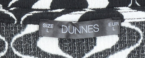 Dunnes Stores Womens Black Geometric Wrap Blouse Size L