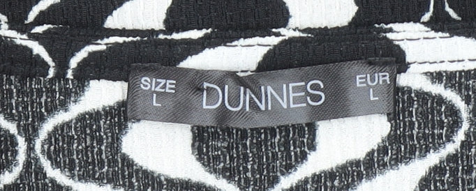Dunnes Stores Womens Black Geometric Wrap Blouse Size L