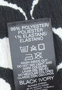 Dunnes Stores Womens Black Geometric Wrap Blouse Size L