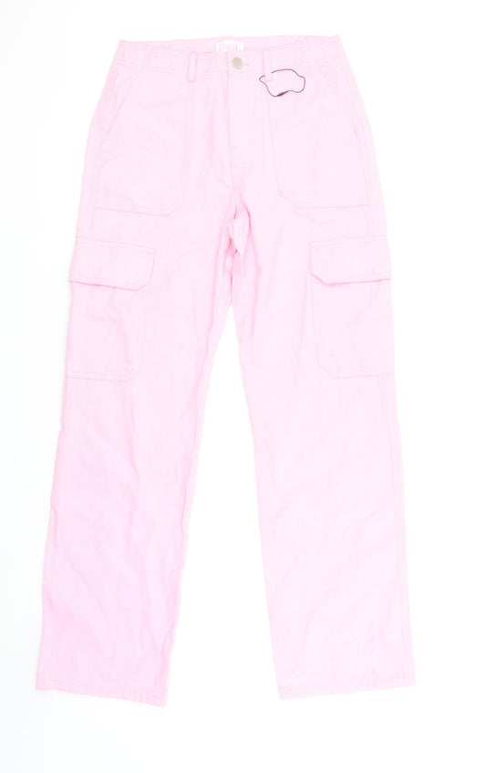 Savida Women’s Pink Cargo Jeans Size 8 Regular Fit Cotton