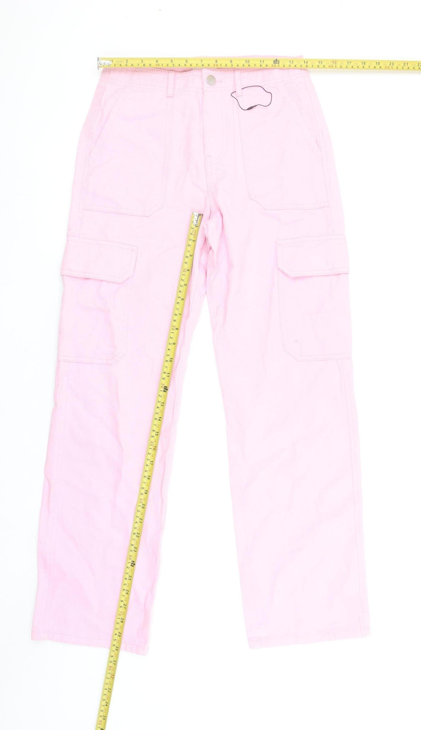 Savida Women’s Pink Cargo Jeans Size 8 Regular Fit Cotton