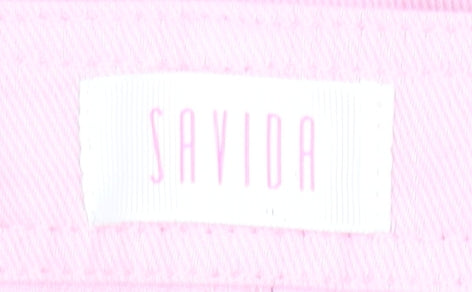 Savida Women’s Pink Cargo Jeans Size 8 Regular Fit Cotton
