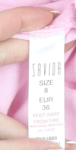 Savida Women’s Pink Cargo Jeans Size 8 Regular Fit Cotton