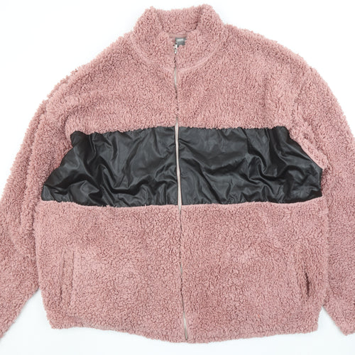 ASOS Women Pink 3XL Faux Shearling Fleece Bomber Jacket