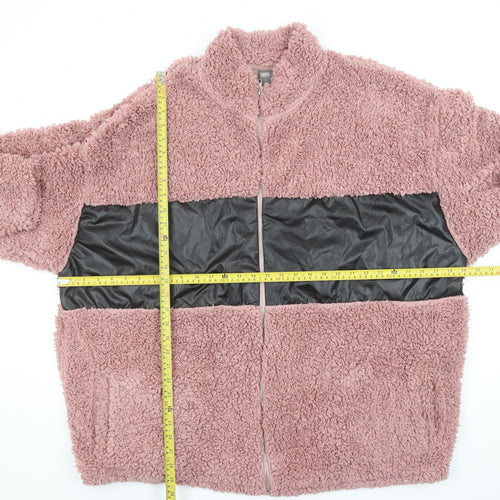 ASOS Women Pink 3XL Faux Shearling Fleece Bomber Jacket
