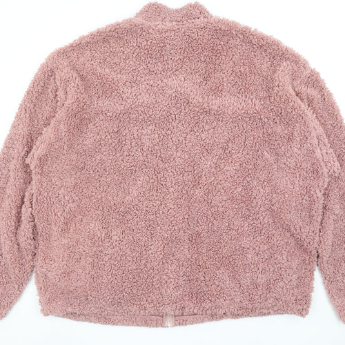ASOS Women Pink 3XL Faux Shearling Fleece Bomber Jacket