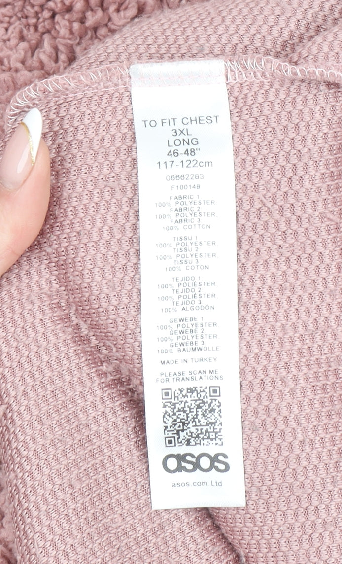 ASOS Women Pink 3XL Faux Shearling Fleece Bomber Jacket