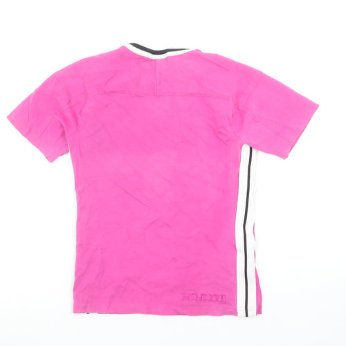Nike Women's Pink V-Neck Active T-Shirt Size L Sports Top