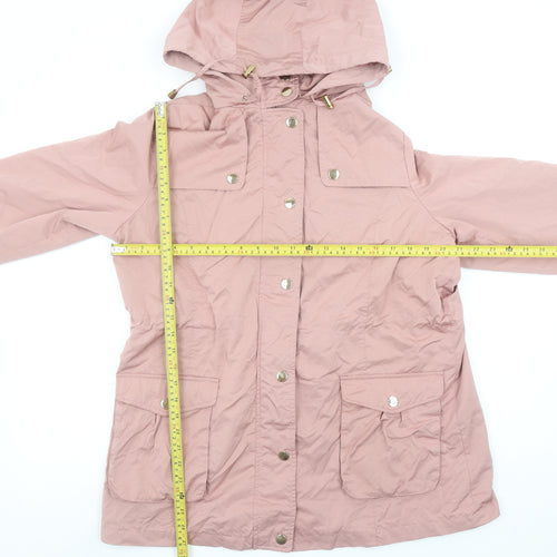 Isle Women’s Pink Hooded Parka Jacket Size 16 Mid-Length Casual Coat