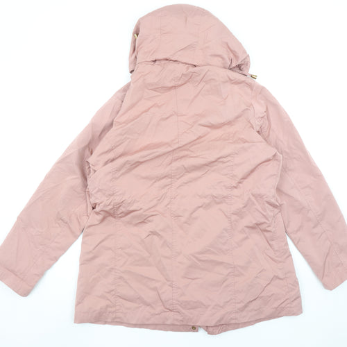 Isle Women’s Pink Hooded Parka Jacket Size 16 Mid-Length Casual Coat