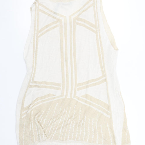 Lady District Women’s Beige Viscose Knit Sleeveless Vest M/L