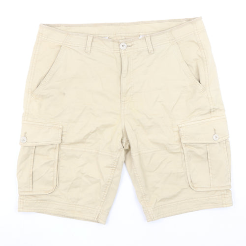Dunnes Stores Men's Beige Cargo Shorts 36in Cotton Casual