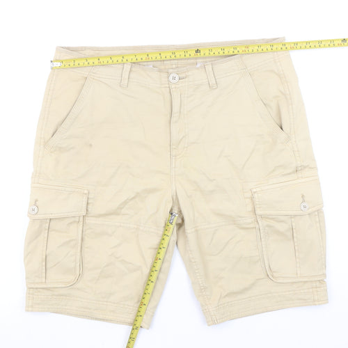 Dunnes Stores Men's Beige Cargo Shorts 36in Cotton Casual