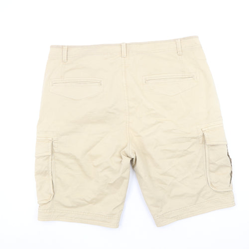 Dunnes Stores Men's Beige Cargo Shorts 36in Cotton Casual
