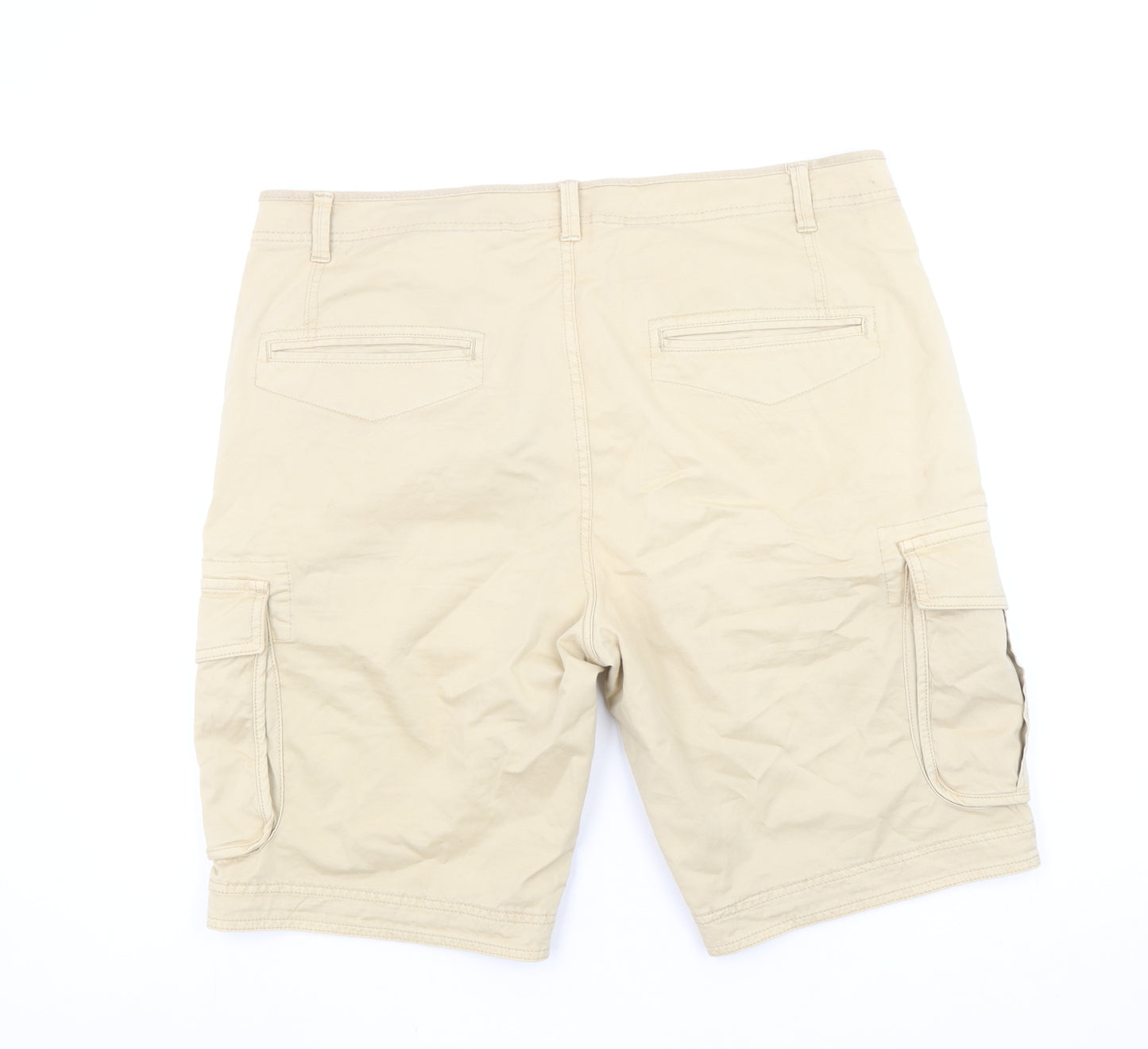 Dunnes Stores Men's Beige Cargo Shorts 36in Cotton Casual