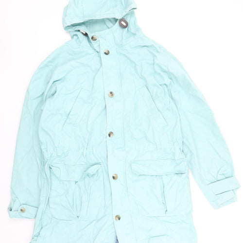 Cotton Traders Women Blue Hooded Parka Jacket XL