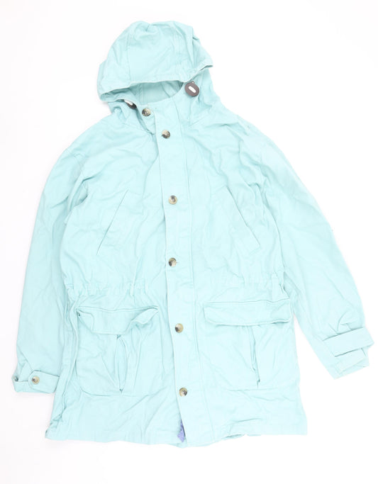 Cotton Traders Women Blue Hooded Parka Jacket XL