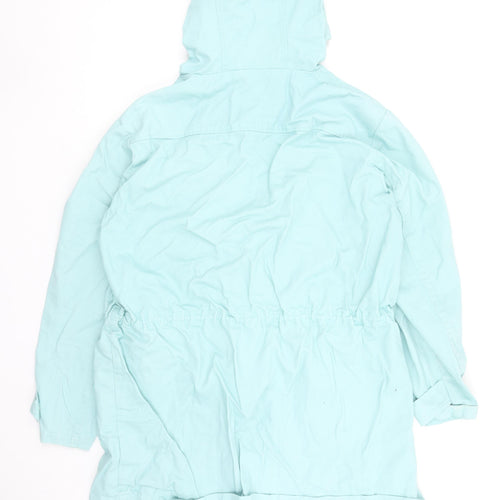 Cotton Traders Women Blue Hooded Parka Jacket XL