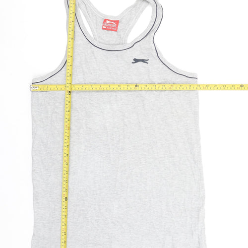 Slazenger Men's Grey Tank Top L Cotton Viscose Gym Activewear