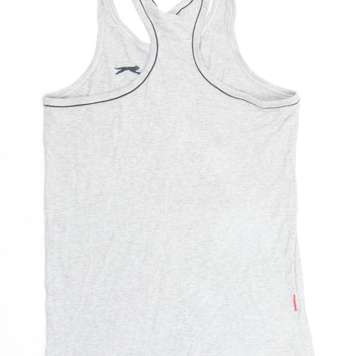 Slazenger Men's Grey Tank Top L Cotton Viscose Gym Activewear