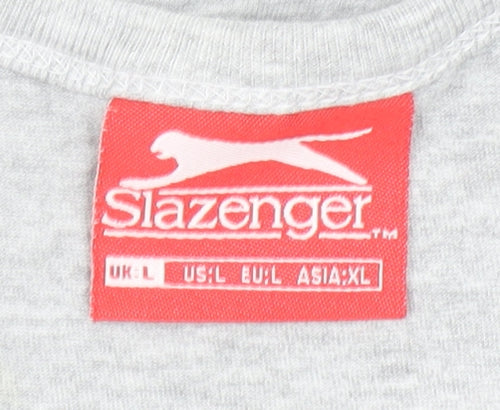 Slazenger Men's Grey Tank Top L Cotton Viscose Gym Activewear
