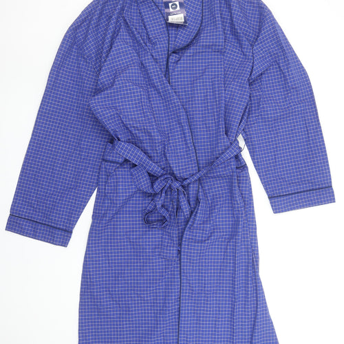Champion Men's Blue Check Belted Lightweight Robe L