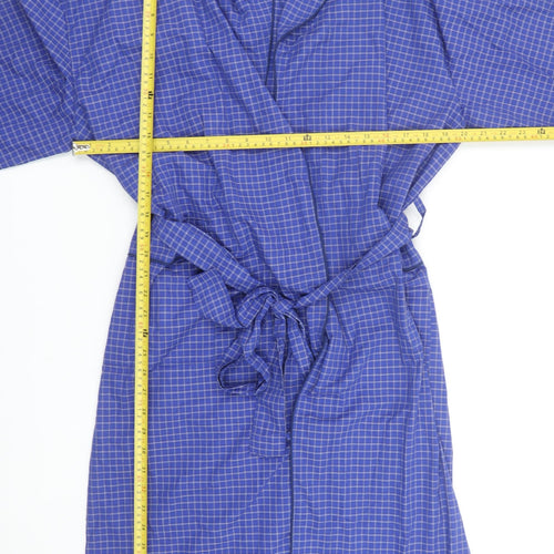Champion Men's Blue Check Belted Lightweight Robe L