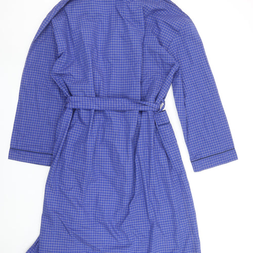 Champion Men's Blue Check Belted Lightweight Robe L