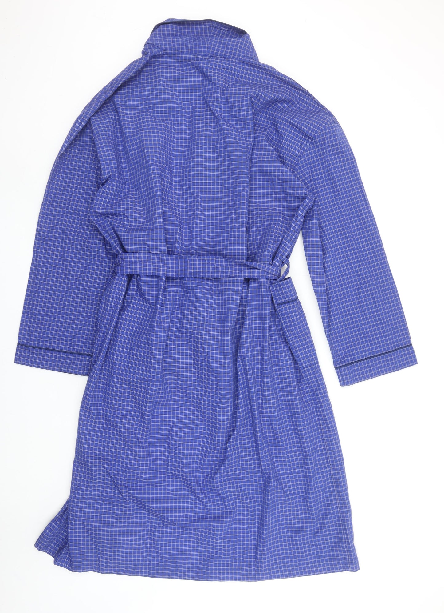 Champion Men's Blue Check Belted Lightweight Robe L