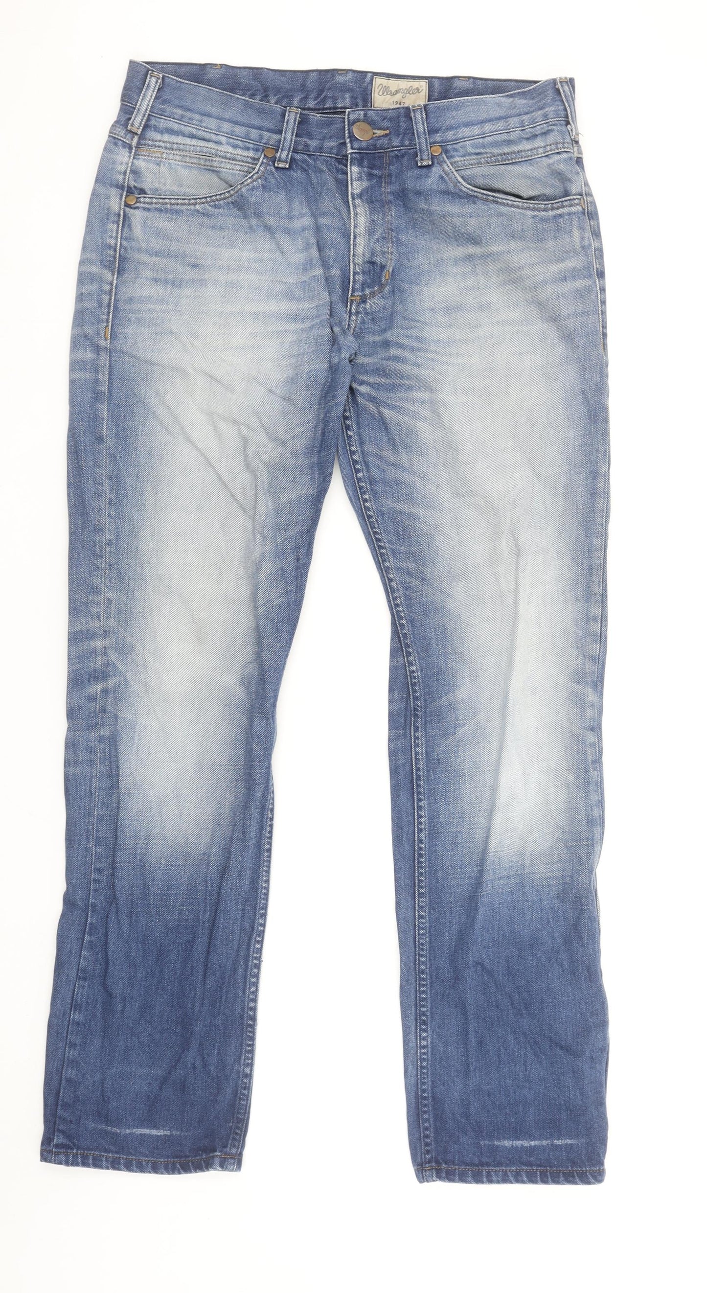 Wrangler Men's Blue 33W 32L Greensboro Straight Denim Jeans